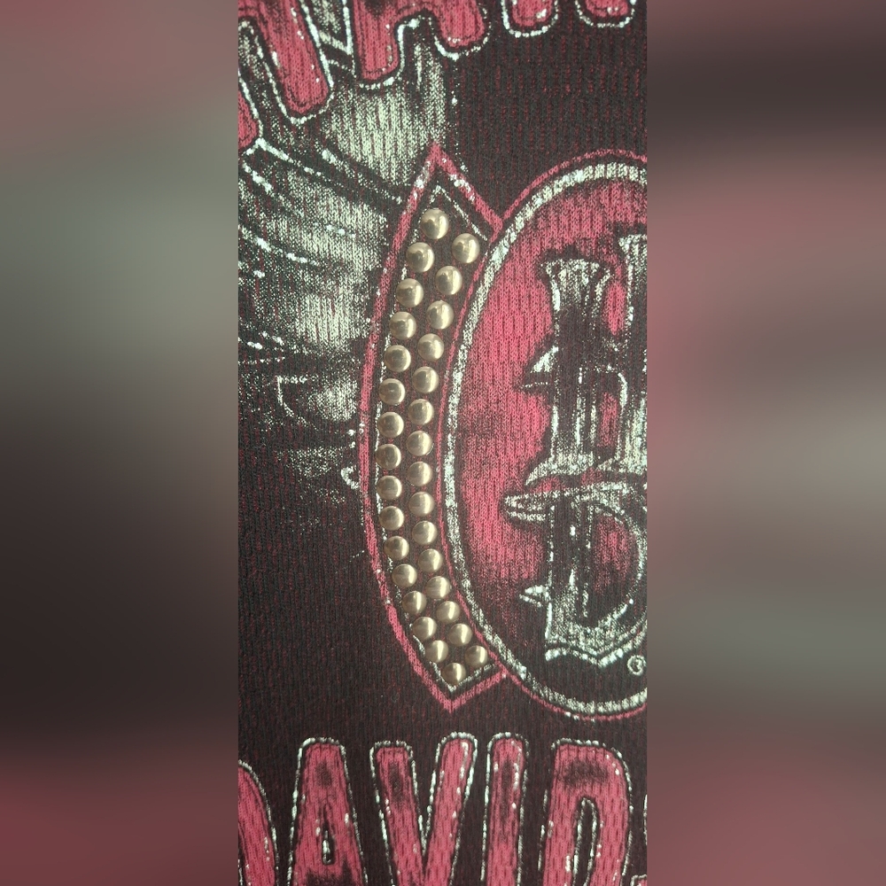 Harley-Davidson Women's Dark Red Graphic Long Sleeve Tee Biker Grunge XL - Picture 10 of 14